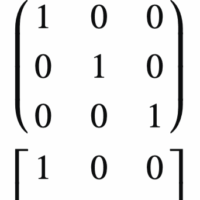 Two 3x3 identity matrixes, one surrounded by parentheses and the other with brackets